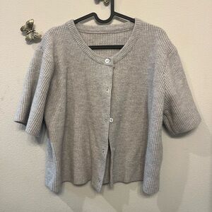 Chic Gray Women's Button Down Top